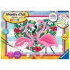 Numéro d'art - grand format - Flamingos amoureux - Ravensburger - Kit complet de Peinture au numéro - Des 9 ans