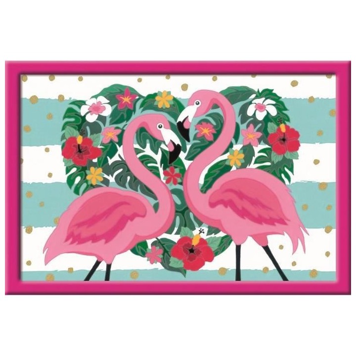 Numéro d'art - grand format - Flamingos amoureux - Ravensburger - Kit