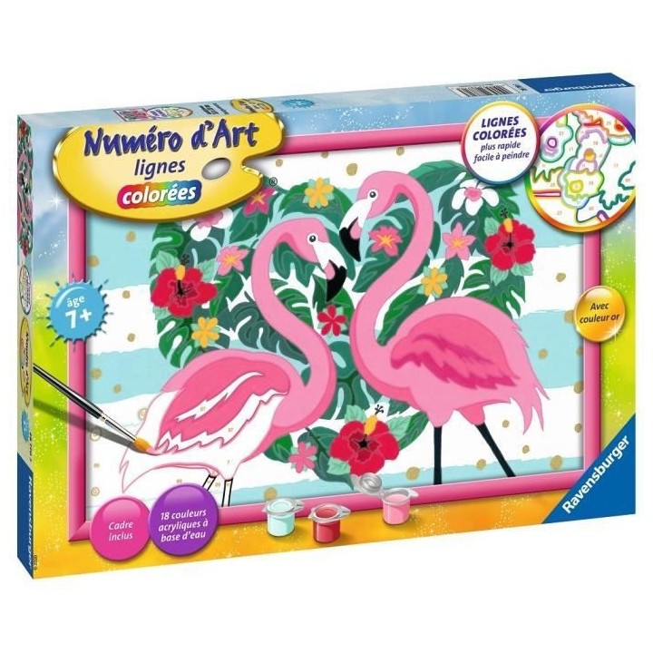 Numéro d'art - grand format - Flamingos amoureux - Ravensburger - Kit