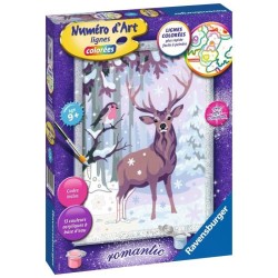 Numéro d'art - moyen format - Cerf romantique - Ravensburger - Kit complet de Peinture au numéro - Des 9 ans