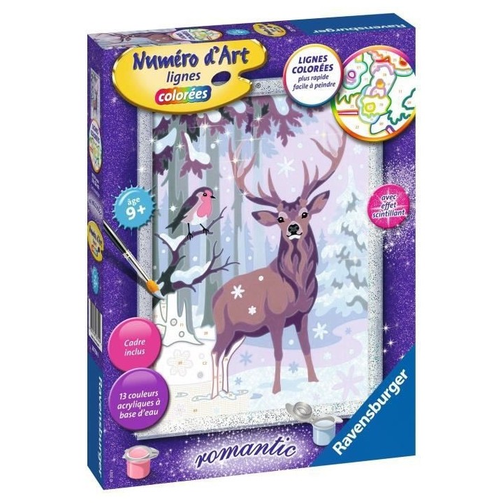 Numéro d'art - moyen format - Cerf romantique - Ravensburger - Kit co