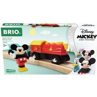 DISNEY Brio Train a pile Mickey Mouse - Train sans pile pour circuit d