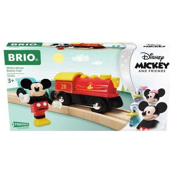 DISNEY Brio Train a pile Mickey Mouse - Train sans pile pour circuit d
