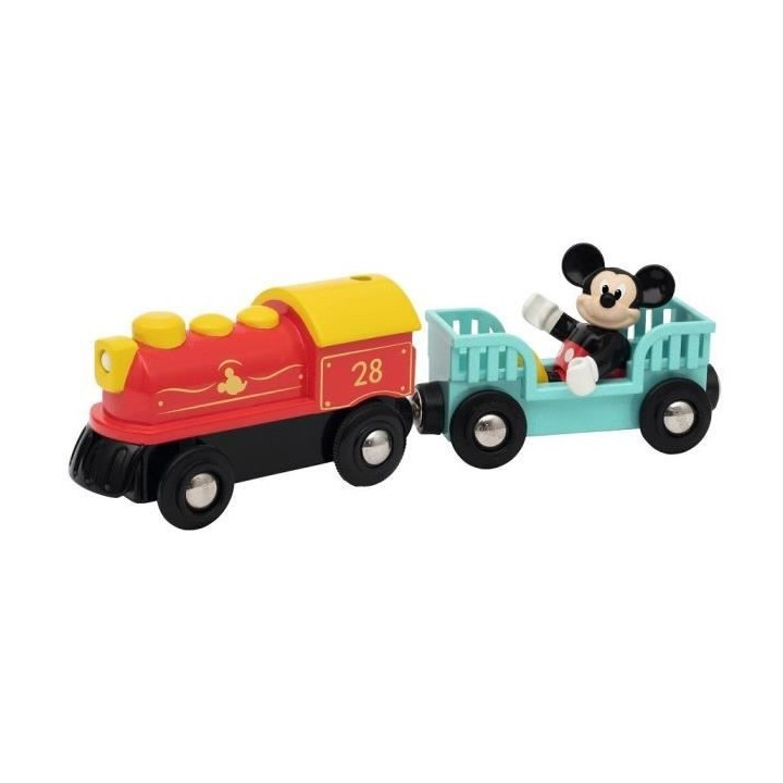 DISNEY Brio Train a pile Mickey Mouse - Train sans pile pour circuit d