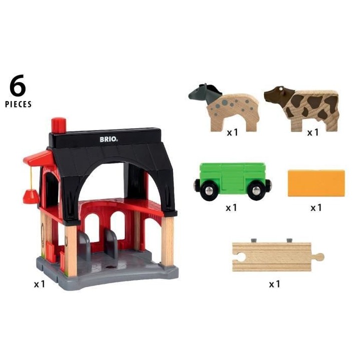 Grange des animaux - Accessoire pour circuit de train en bois -7312350