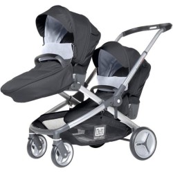 RED CASTLE Poussette double Evolutwin - Des la naissance - Jusqu'a 15kg - Dossier réglable - Noir