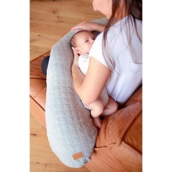 BEABA Big Flopsy™ Coussin d'allaitement et de maternité, Fleur de coton, Gris Chiné