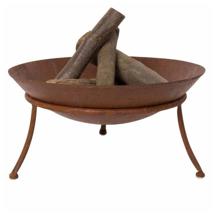 RED FIRE Brasero a bois Ø 47 cm Foyer Rouille Acier