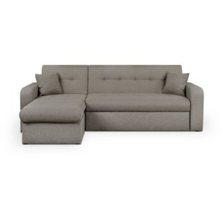 Canapé d'angle convertible et réversible 3 places ROMAN - Tissu taup