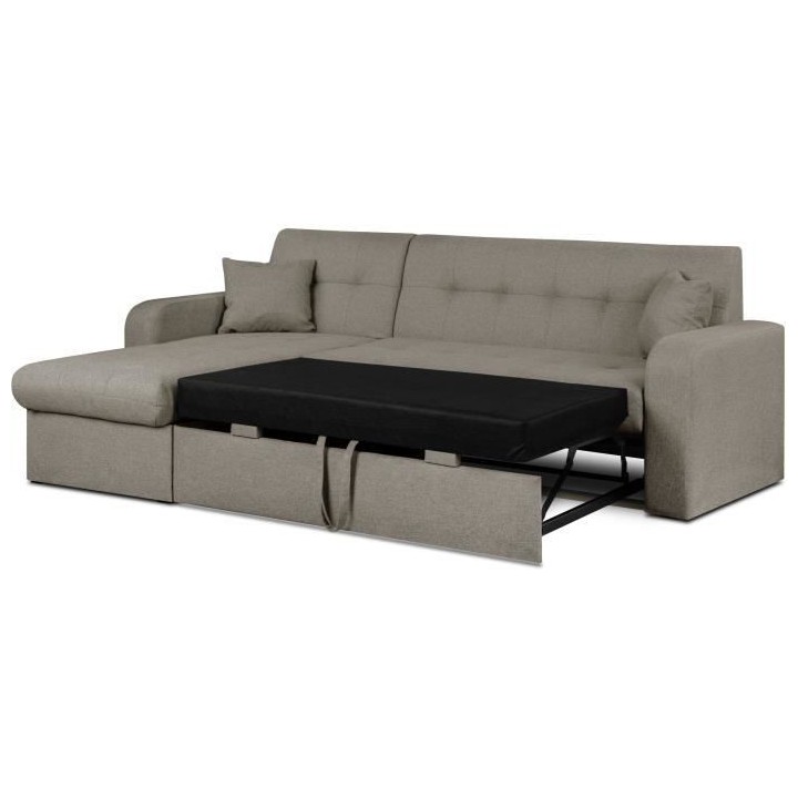 Canapé d'angle convertible et réversible 3 places ROMAN - Tissu taup