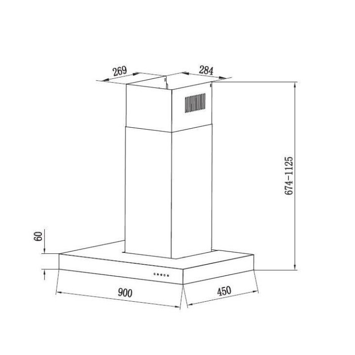 Hotte décorative ROSIeRES RTS900X - L 90 cm - Inox - 66 dB - 4 vitess