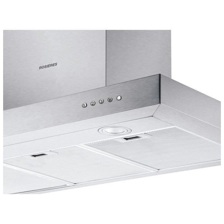 Hotte décorative ROSIeRES RTS900X - L 90 cm - Inox - 66 dB - 4 vitess