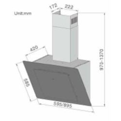 Hotte décorative ROSIeRES RDX6MX - L 60 cm - Inox - 66 dB - 4 vitesses - Classse A - Eclairage LED