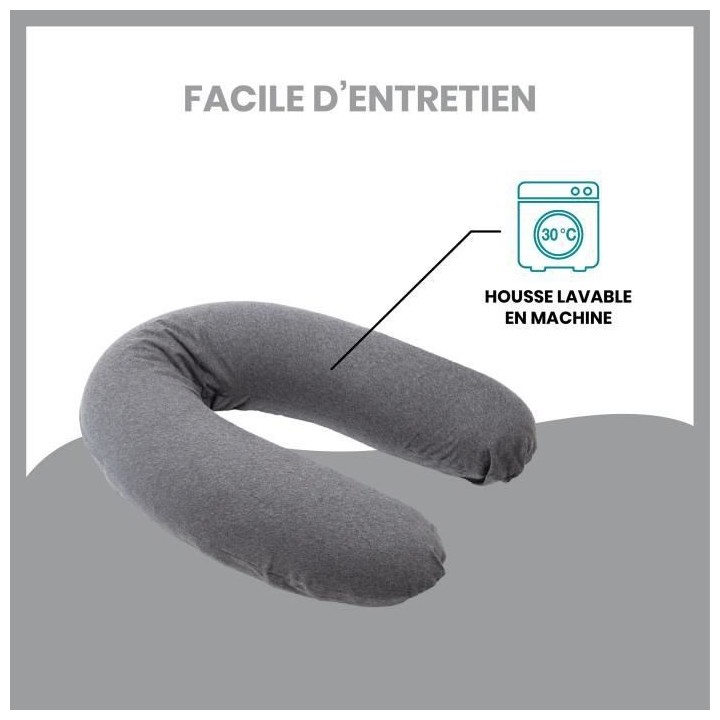 Babymoov Coussin de Maternité doomoo Buddy Chiné Anthracite