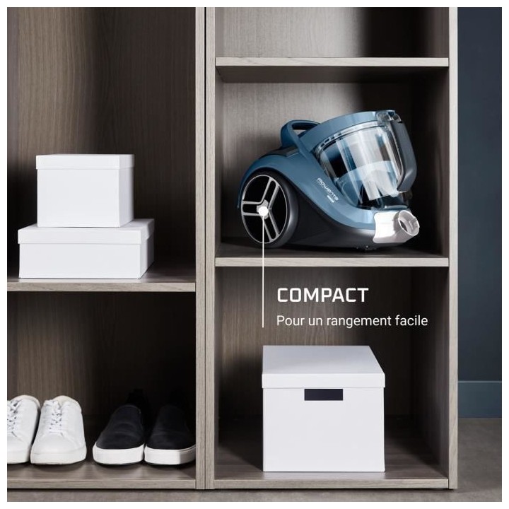 ROWENTA Aspirateur sans sac, Moteur basse consommation de 900 W, Haut
