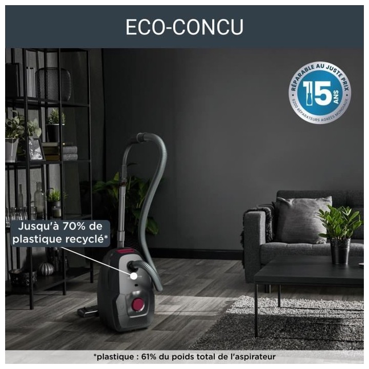 ROWENTA GREEN FORCE MAX - Aspirateur avec sac, Basse consommation 900