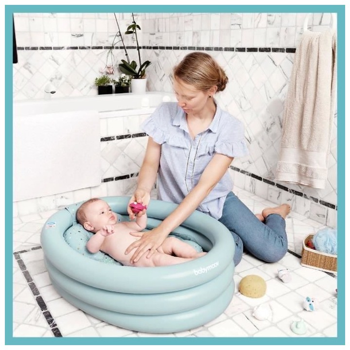 Babymoov Baignoire Gonflable AQUADOTS avec transat amovible, des la na