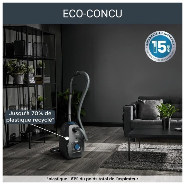 ROWENTA Green Force Max Silence - Aspirateur avec sac, Basse consommat