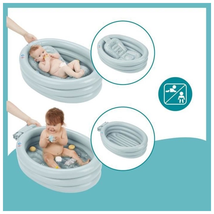 Babymoov Baignoire Gonflable AQUADOTS avec transat amovible, des la na