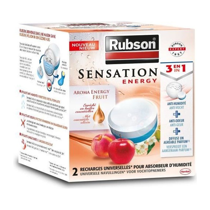 RUBSON Recharge SENSATION 3en1 Aroma Energy Fruit Lot de 2 recharges