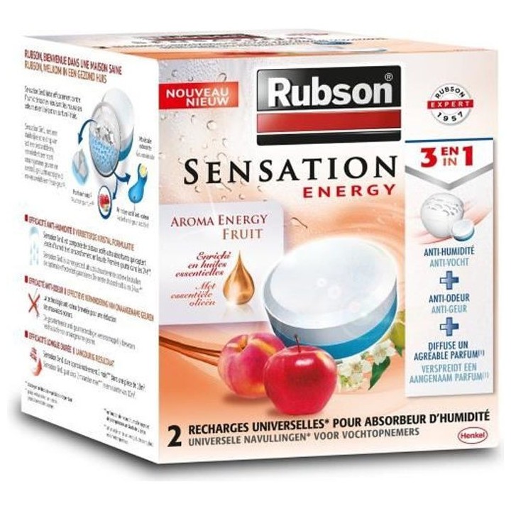 RUBSON Recharge SENSATION 3en1 Aroma Energy Fruit Lot de 2 recharges