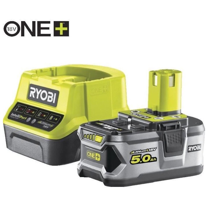 1 batterie lithium+ 18V - 5,0 Ah et 1 chargeur rapide 2,0 A