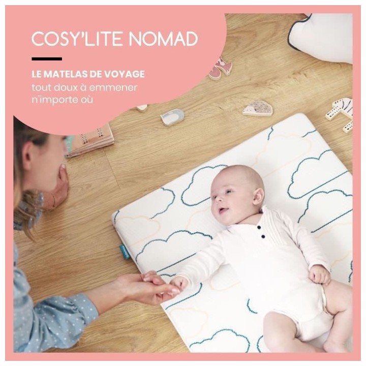 Babymoov Matelas de voyage Cosy'Lite Nomad 60x120cm, oeko Tex, Eco-con