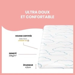 Babymoov Matelas de voyage Cosy'Lite Nomad 60x120cm, oeko Tex, Eco-conçu, Fabriqué au Portugal