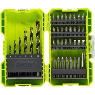 Coffret antichocs empilable RYOBI 38 accessoires de perçage-vissage -
