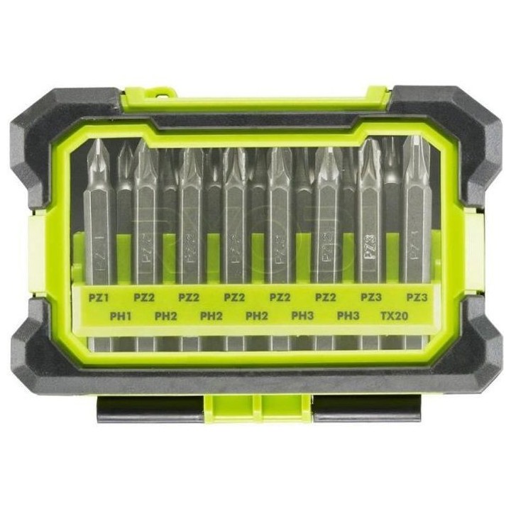 Coffret antichocs RYOBI 15 accessoires de vissage mixtes RAK15MSD