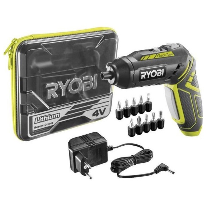Tournevis sans fil RYOBI 4V 1.3Ah - 2 vitesses 5 accessoires R4SDP-L13