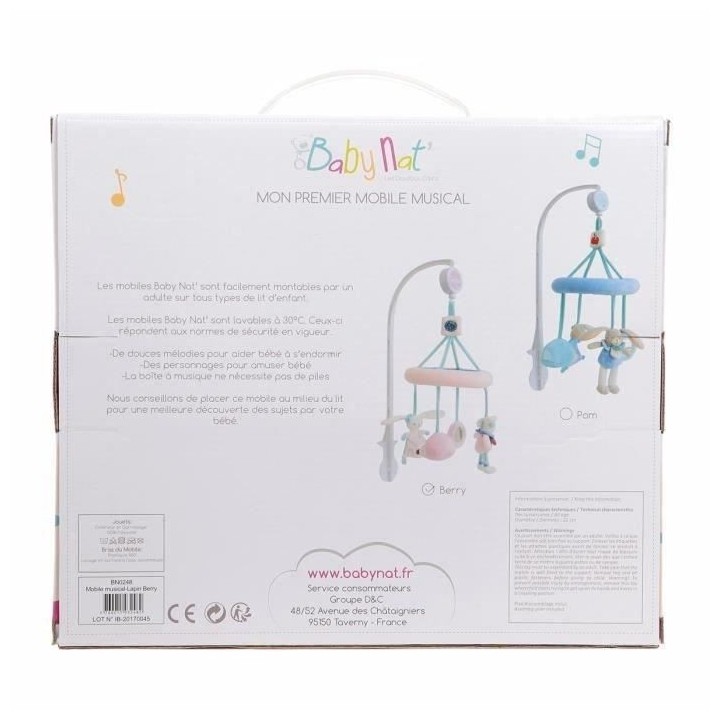 BABY NAT' Pom et Berry - Mobile Musical Berry