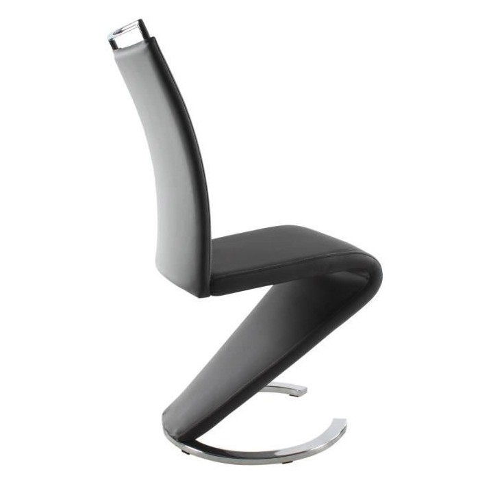 SIDNEY Lot de 2 chaises de salle a manger en métal - Revetement simil