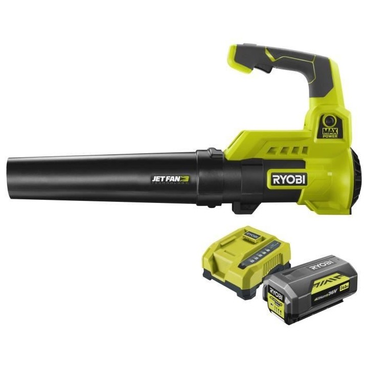 Souffleur RYOBI 36V Max Power - 1 batterie LithiumPlus 36V 4.0Ah - 1 c