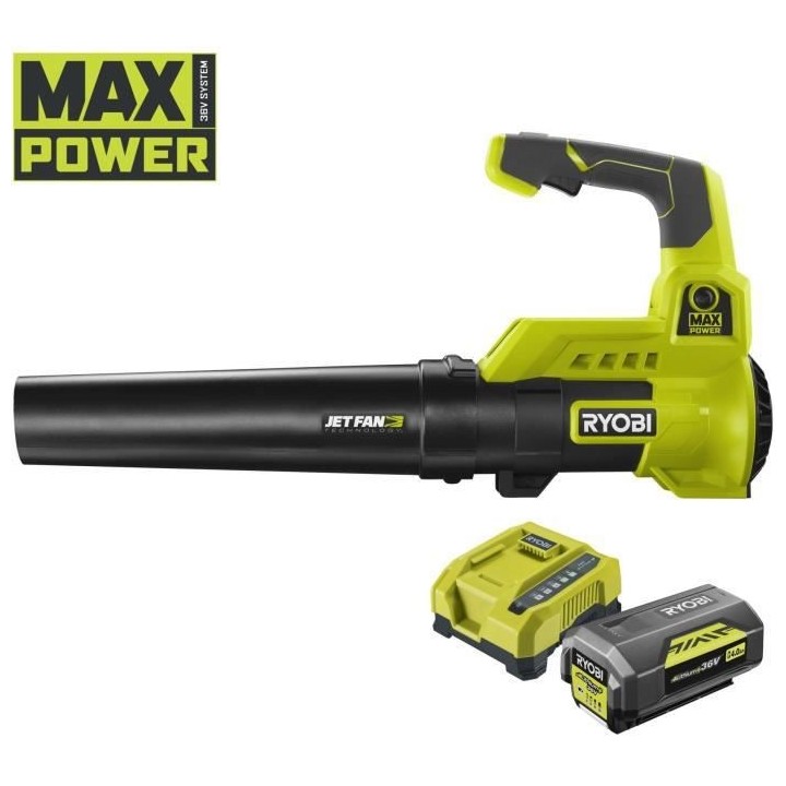 Souffleur RYOBI 36V Max Power - 1 batterie LithiumPlus 36V 4.0Ah - 1 c