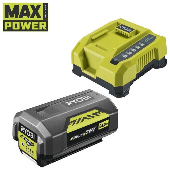 Souffleur RYOBI 36V Max Power - 1 batterie LithiumPlus 36V 4.0Ah - 1 c