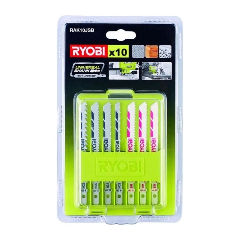 RYOBI Coffret 10 lames pour scie sauteuse 102 mm