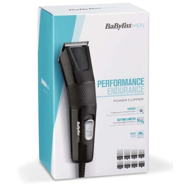 Tondeuse cheveux - BABYLISS E756E - Filaire - Lames XL 45 mm en acier