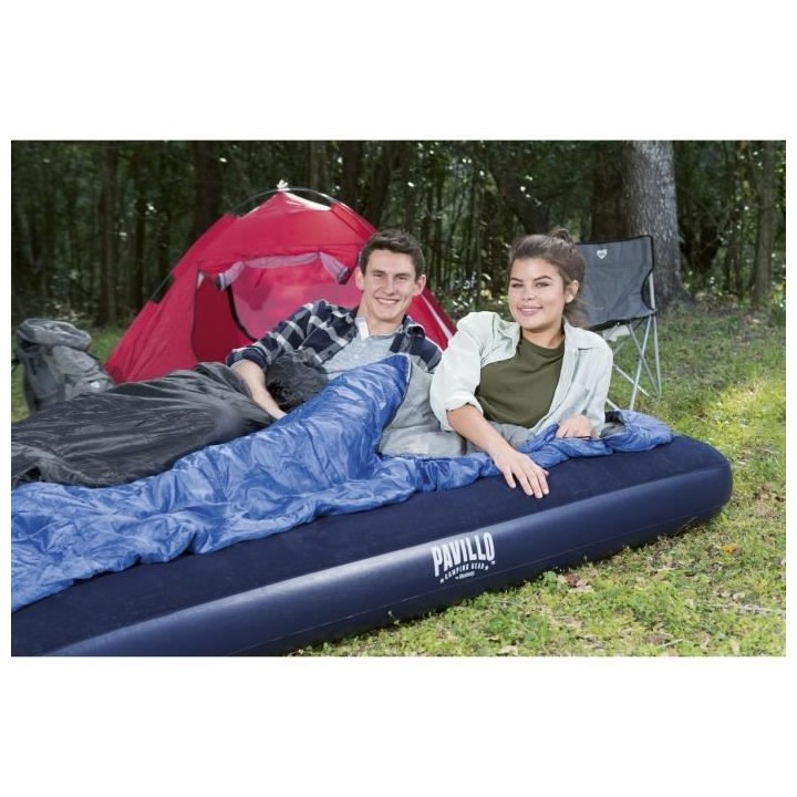 BESTWAY Matelas gonflable floqué Horizon Double – 2 places – Bleu