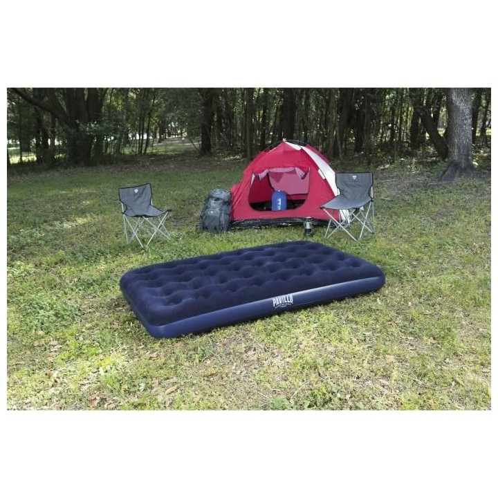 BESTWAY Matelas gonflable floqué Horizon Double – 2 places – Bleu