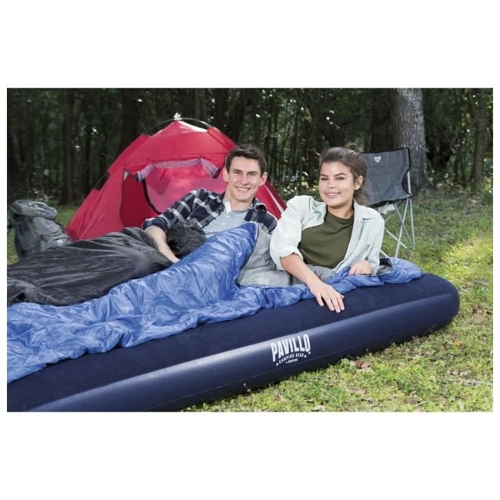 BESTWAY Matelas gonflable floqué Horizon Double – 2 places – Bleu