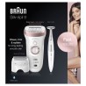 Braun Silk-épil 9 Épilateur Électrique Femme, Une Épilation Longue Durée Blanc/Or Rose, Épilation Sans Fil Wet?&?Dry, 9-8