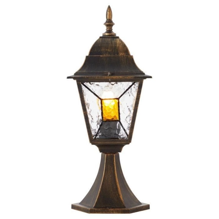 JANEL Borne extérieure, noir dore, E27 max 60W, ampoule non incluse