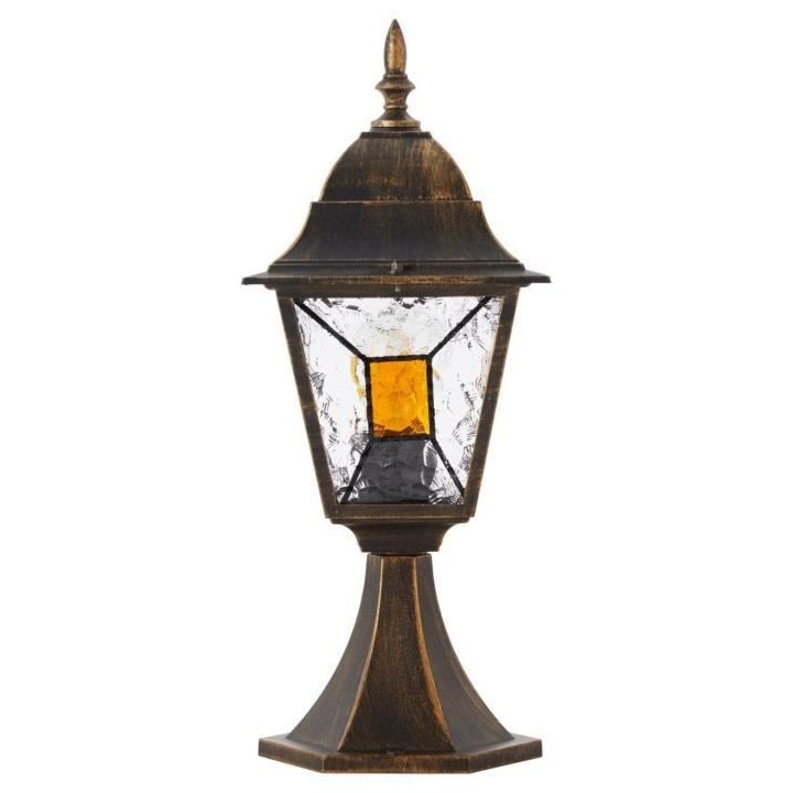 JANEL Borne extérieure, noir dore, E27 max 60W, ampoule non incluse