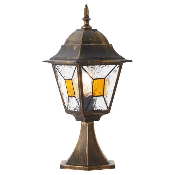 JANEL Borne extérieure, noir dore, E27 max 60W, ampoule non incluse