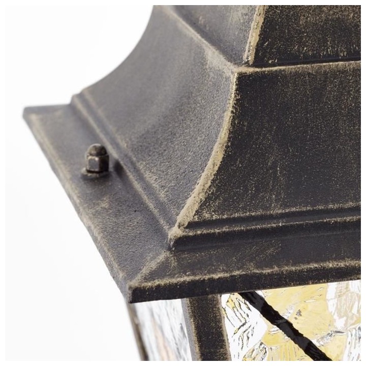 JANEL Lampadaire extérieur, noir dore, E27 max 60W, ampoule non inclu