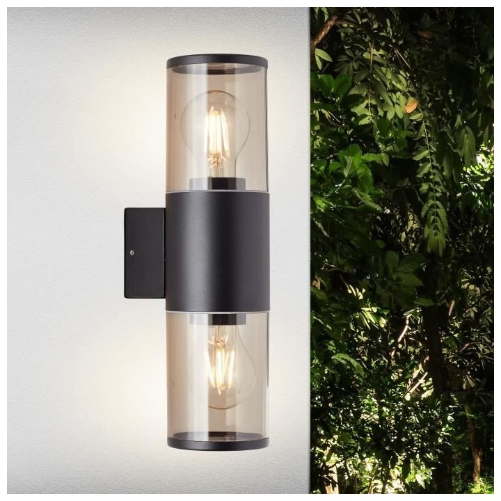 SERGIORO Applique extérieure 2L, noir depoli, 2xE27 20W, ampoule non