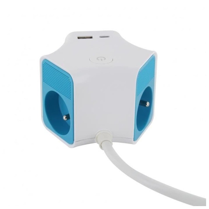 Chacon STAR USB 3X16A (FR)3G1,5mm2 1,5m Bleu- USB-C et A