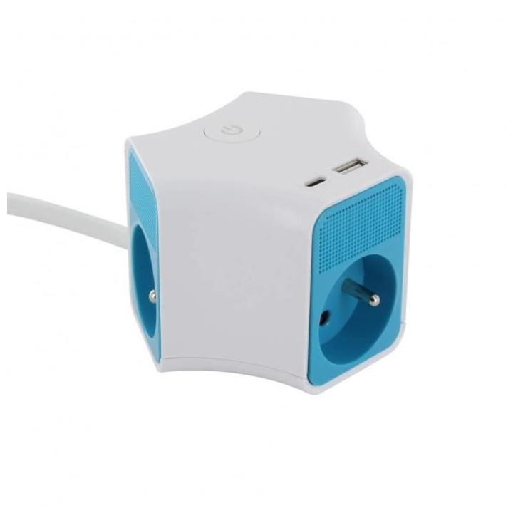 Chacon STAR USB 3X16A (FR)3G1,5mm2 1,5m Bleu- USB-C et A