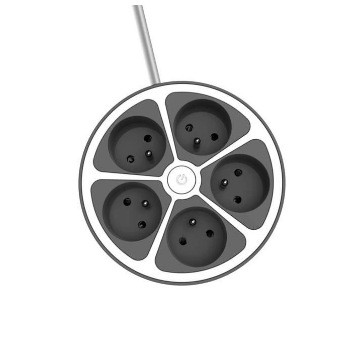 Chacon Multiprise bureau 16A.250V-Max 3680W  5x16A cable 1,5m- Couleur